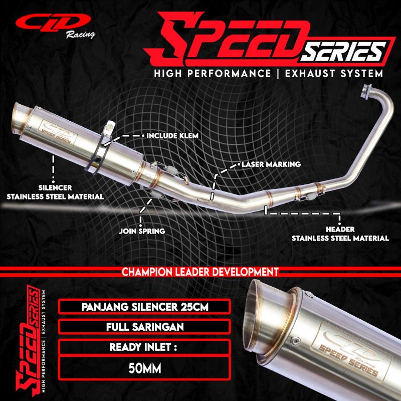 KNALPOT CLD RACING TYPE SPEED SERIES MX OLD MX NEW 5 SPEED JUPITER Z/SUPRA BLADE/SUPRA 125