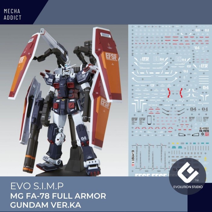 Water Slide Decal MG FA-78 FULL ARMOR GUNDAM VER.KA by EVO SIMP