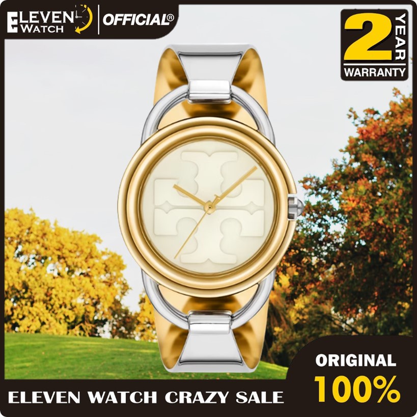 [Promo] Jam Tangan Wanita Tory Burch TBW 7224 / TBW7224 Miller Bracelet Two-Tone Stainless Steel Str