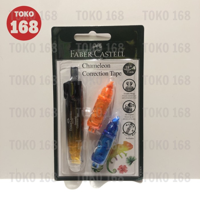 

FABER CASTELL Correction Tape/Tipex Kertas Chameleon + Refill SET - Hitam