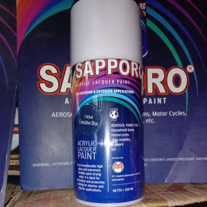 

Saporo SAPPORO 7454 Executive Blue 300ml Biru Tua Ekslusif Cat Semprot Spray Paint Motor Pilok Pilox Aerosol