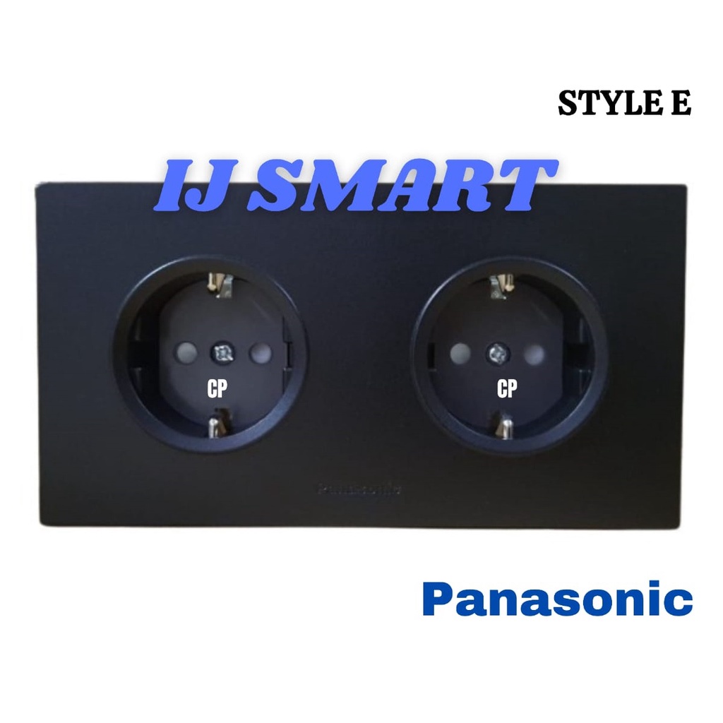 DOUBLE STOP KONTAK CP - PANASONIC STYLE E - HITAM