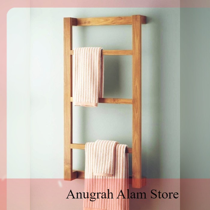 Ready rak handuk kayu ladder hanger kayu rak sajadah kayu