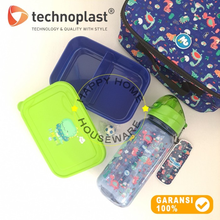 WIGGLE  Lunch Box Lunch Bag Set Hello Dino | Tempat Bekal & Botol Minum Tas