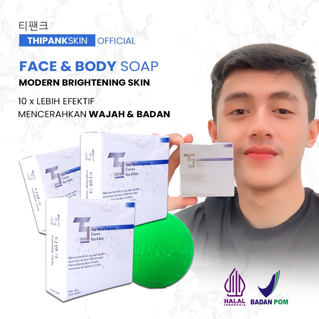 Thipank skin face and body soap Bpom Sabun Pemutih Wajah Dan Badan Sabun Wajah Pria Wanita/sabun pem