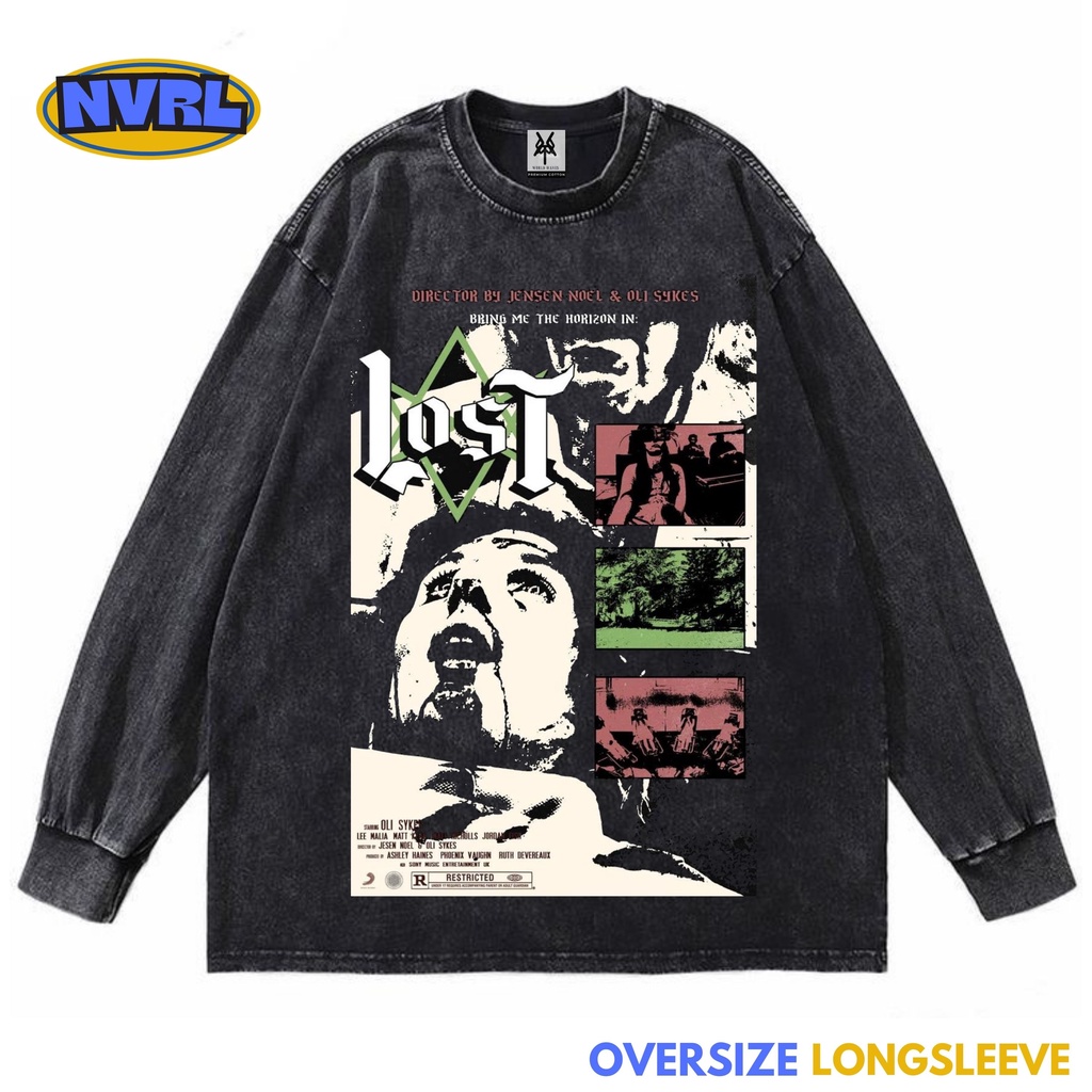 Kaos oversize longsleeve BMTH oliver sykes lost washed washing vintage tee