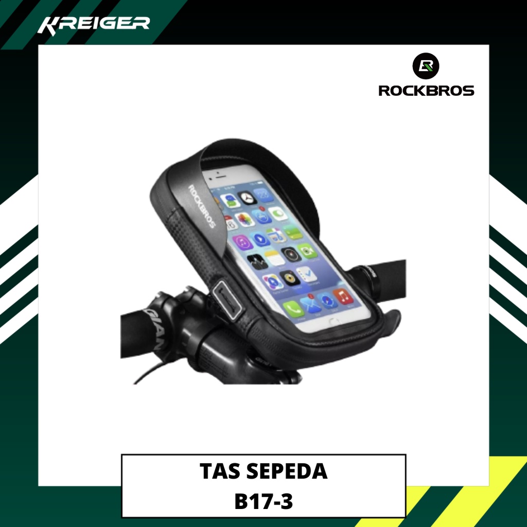Tas Sepeda Rockbros B17-3 Frame Depan (6.2 Inch) Bicycle Bike Bag Gowes Roadbike Seli Lipat Gunung M