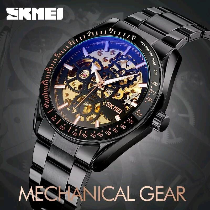 Jam Tangan Pria Otomatis SKMEI 9194 ORIGINAL AUTOMATIC Anti Air 50M Diameter 43mm Anti air