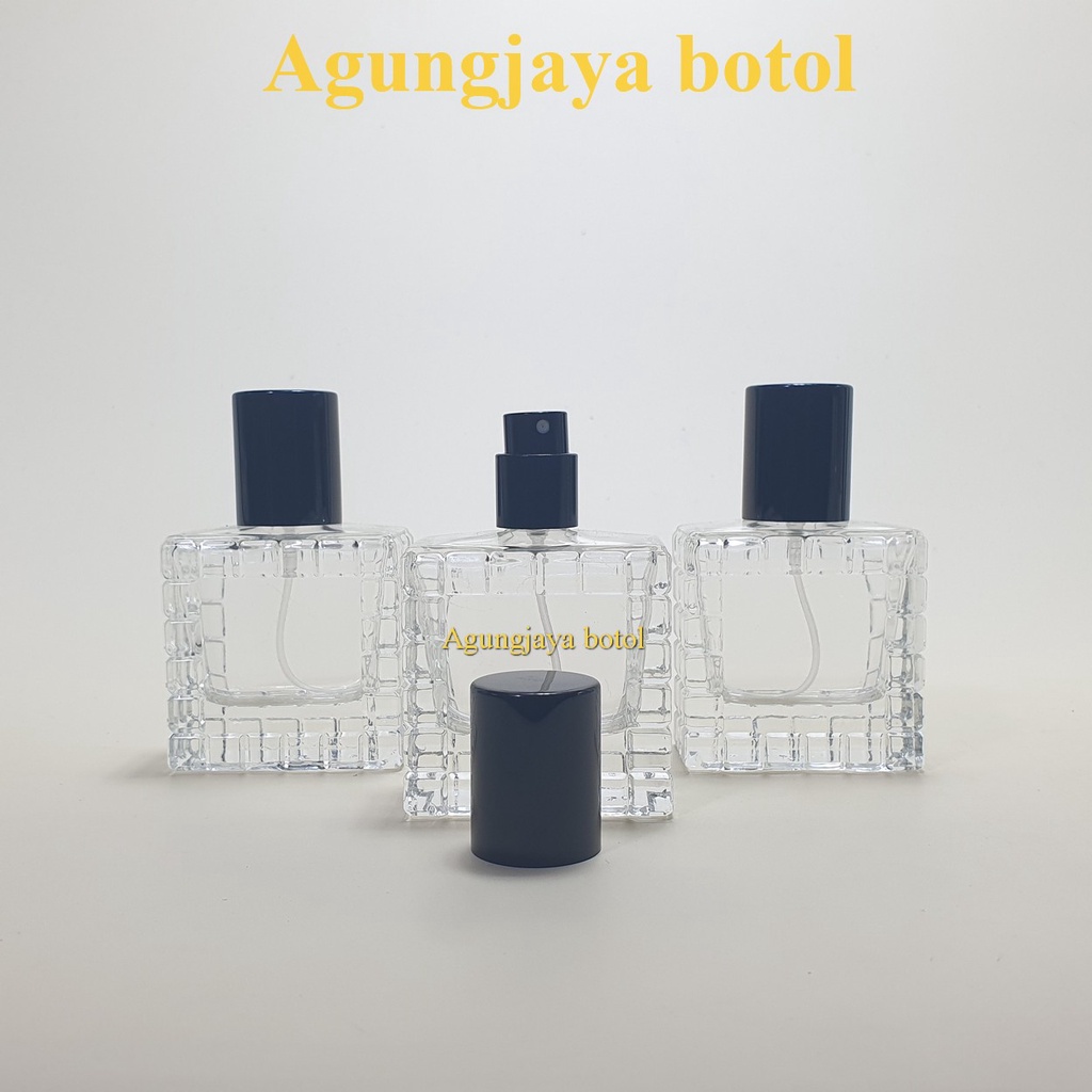 Botol Kaca 30 Ml Alexa Drat Cap Black / Botol Parfum / Botol Kaca Parfum / Botol Kosong / Botol Parf