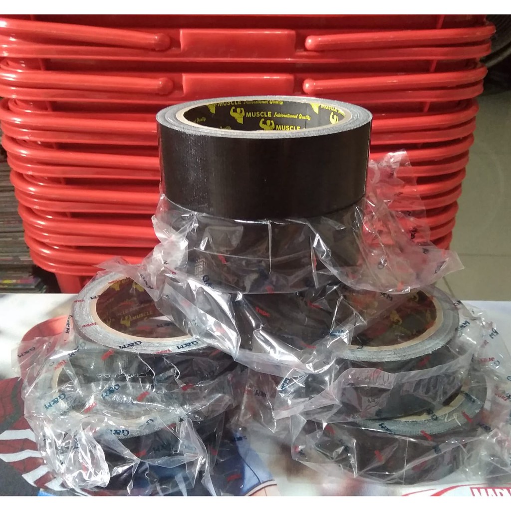 

1 ROLL LAKBAN KAIN HITAM 1,5 INCH 34 MM X 11 METER EKONOMIS