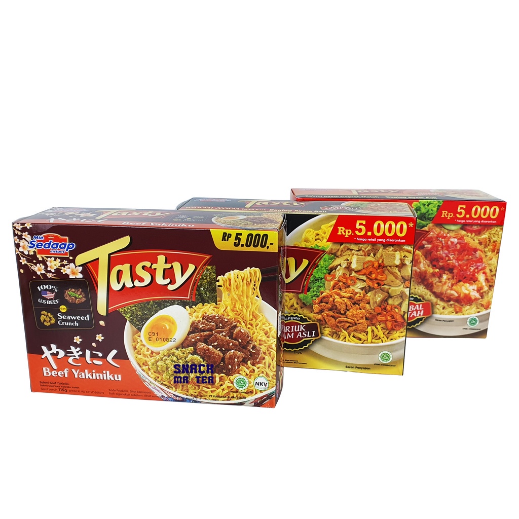 

Mie Sedaap Tasty - Bakmi Dengan Daging Ayam Asli - Netto 129 gr.