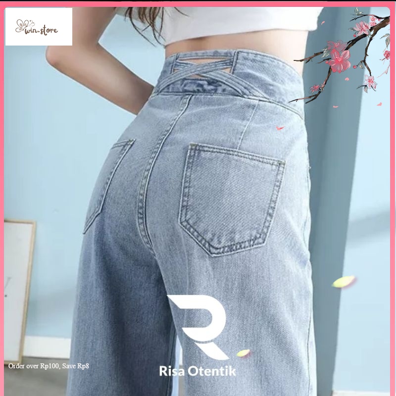 Celana Wanita Terkini  /  Celana Panjang HW Kulot Jeans Boyfriend Jeans Korea Jeans Celana Jeans Imp