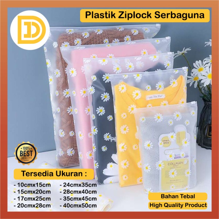 Plastik Ziplock Pouch Baju Zipper Lock Bag Transparan Polos Dan Motif Kantong Makanan Traveling Orga