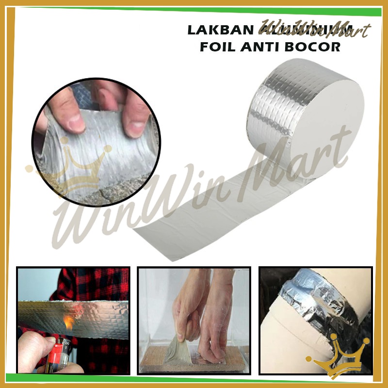 Tape Anti bocor Foil Butyl Aluminium 5CM*5M/ Aluminium Foil Duct Tape /Foil Tape Anti Bocor Butyl Wa