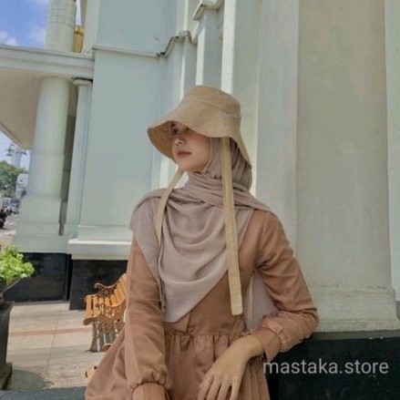 TERBARU Bucket hat selebgram aksen tali super lebar/baket lebar/TOPI HIJABER/WIDE BUCKET TOPI BUCKET