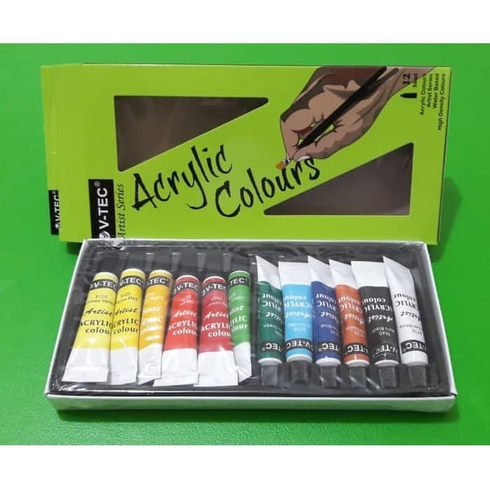 

Cat Akrilik Minyak Kanvas Acrylic Colours Canvas V-Tec 12 Colours VT-612/A