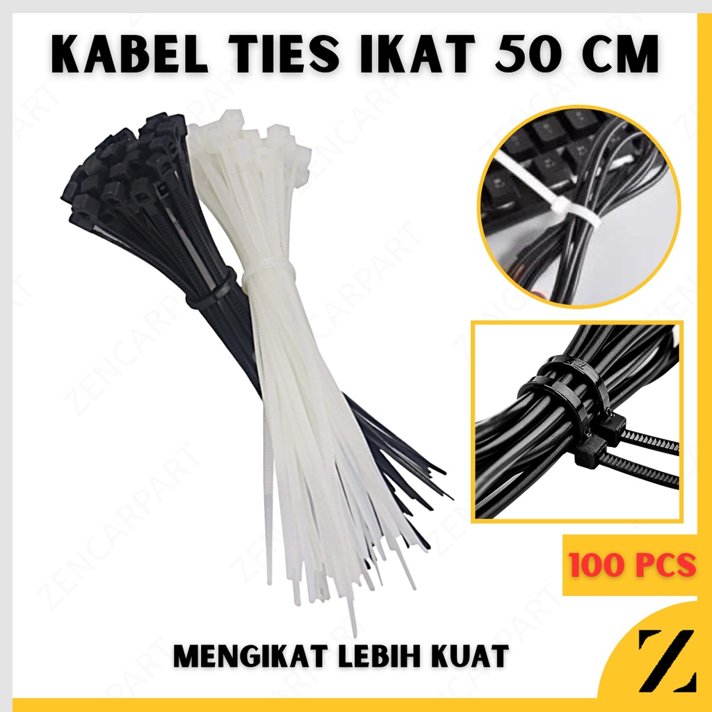 

Kabel Tis 2.5 mm 2,5 mm 50 cm 50cm 500mm Cable Ties Tie Nilon Nylon Tali Alat Pengikat Pendek Kecil Putih Isi 100 pcs