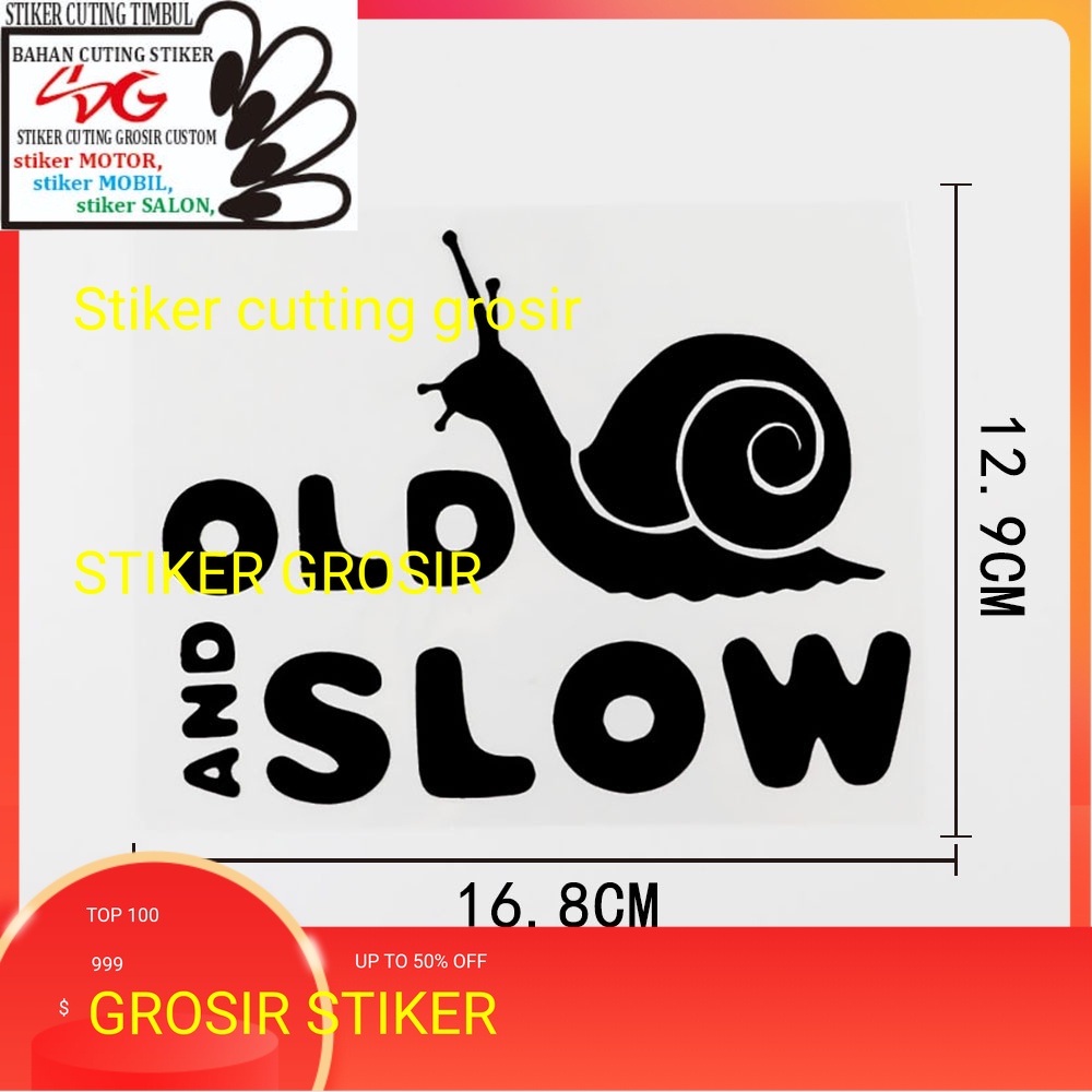 Cutting Stiker Mobil tua Lambat Lucu Siput Tua Variasi Motor Mobil Sticker Timbul Keren Dasbor Spakb