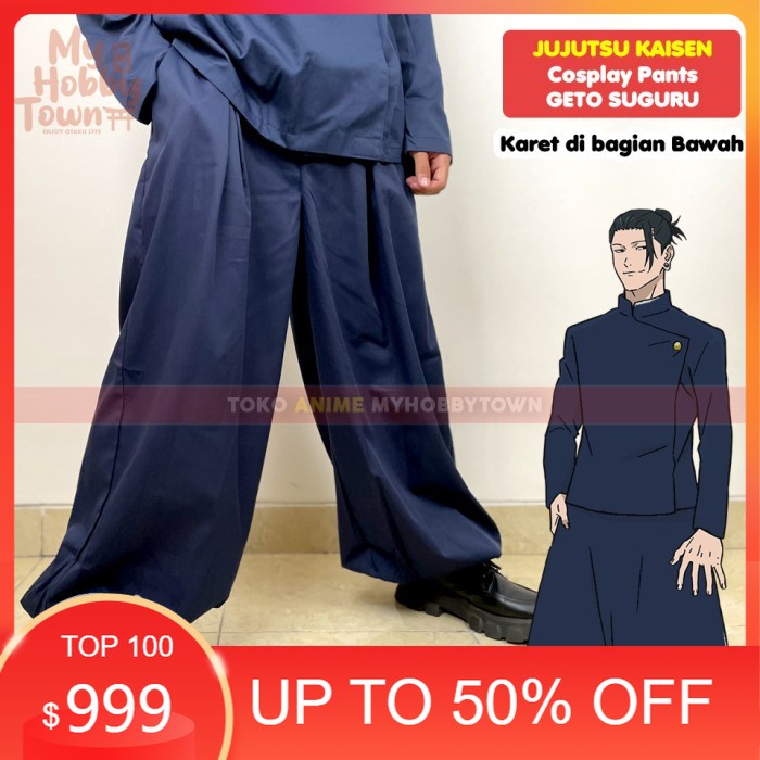 AKSESORIS COSPLAY/ Celana Cosplay Anime Gakuran Jujutsu Kaisen Geto Suguru - M
