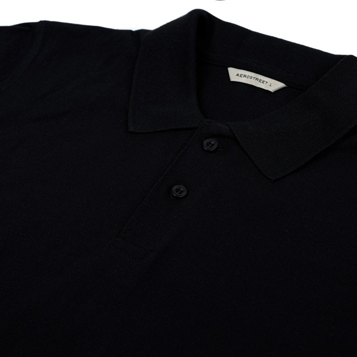 Original Aerostreet Polo Shirt Hans Black Kaos Kerah Poloshirt Qfaaa