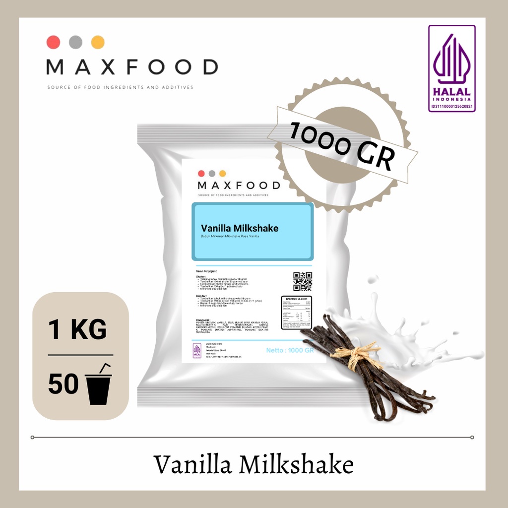 

MAXFOOD - Vanilla Milkshake / Bubuk Milkshake Rasa Vanilla 1 Kg