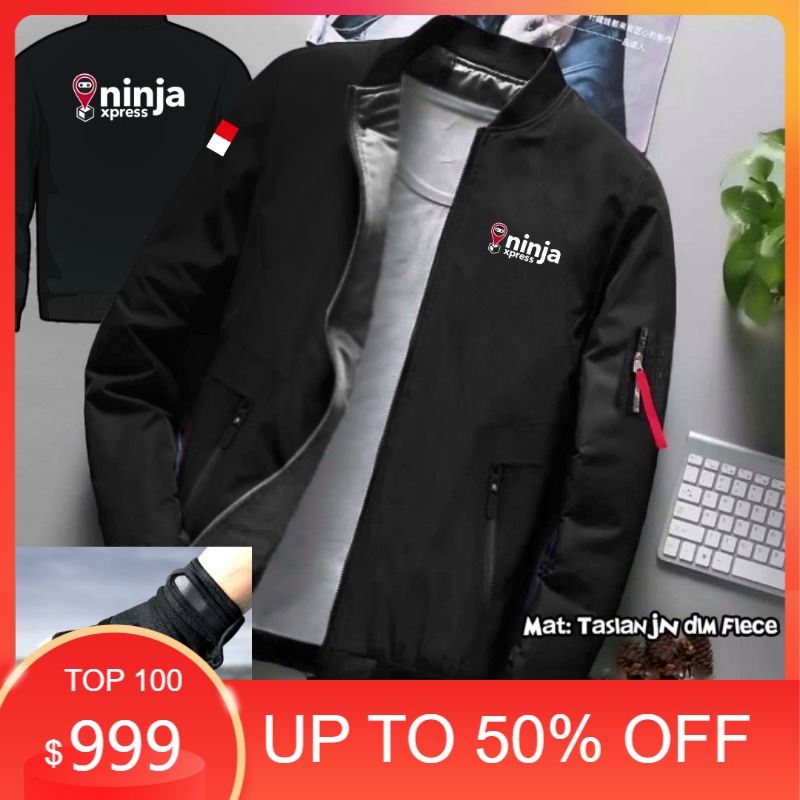 JAKET NINJA XPRESS BONUS SARUNG TANGAN JAKET BOMBER NINJAVAN EXPRESS TERBARU