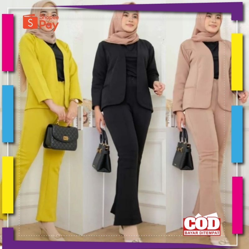 PREMIUM KOREAN STYLE / NABILA SET BLAZER SCUBA