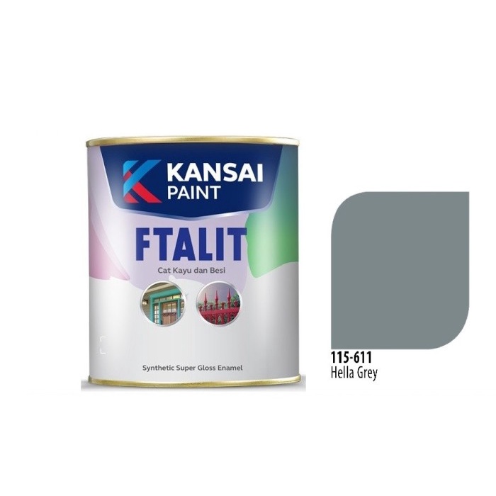 Cat Ftalit 611 Hella Grey Kansai 1 Ltr / Cat Kayu & Besi / Cat Abu