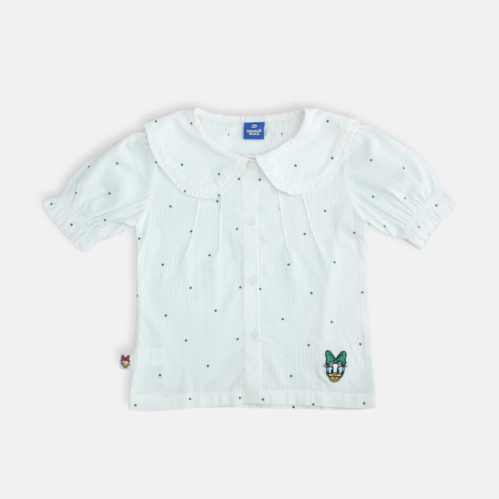 Blouse/ Blus lengan pendek anak perempuan White/ Daisy Bright Girl