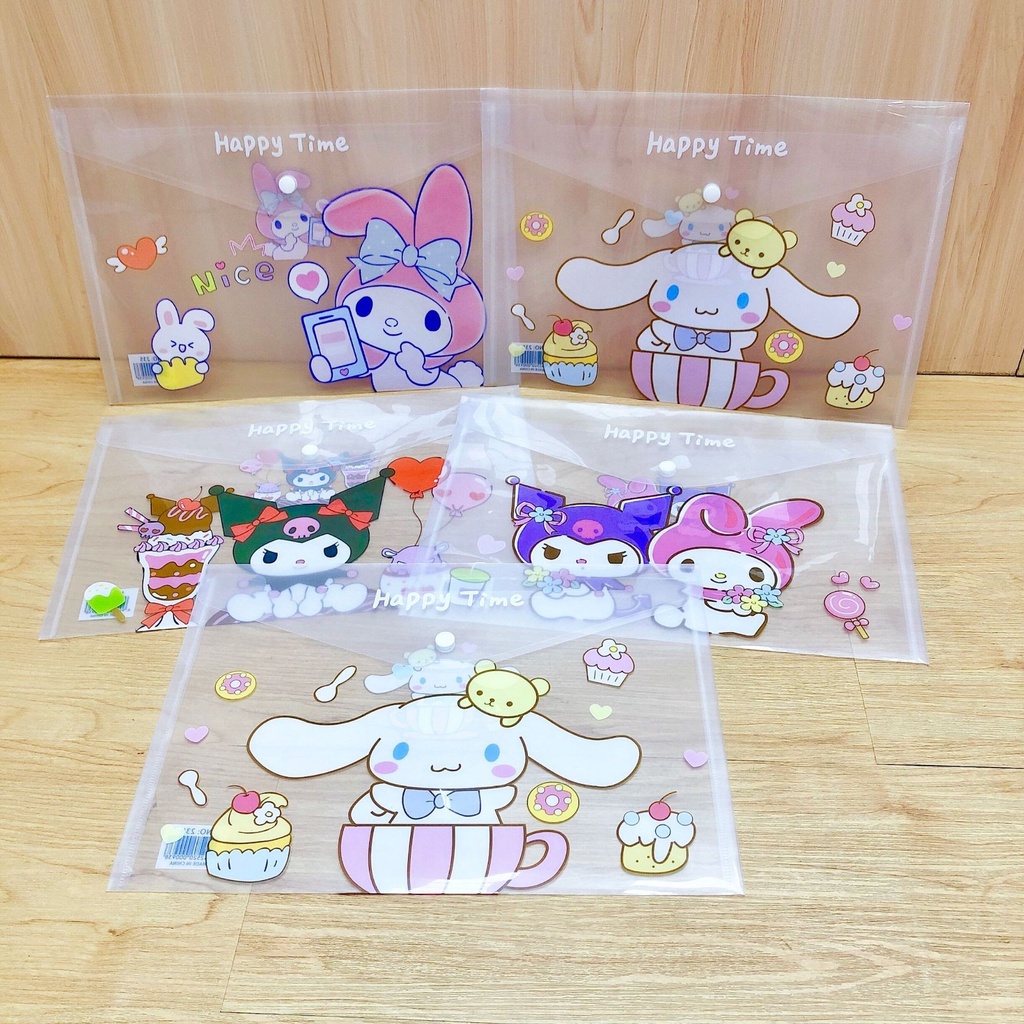 

(SYQ) POCKET FILE SANRIO / MAP A4 DOKUMEN SURAT SURAT MOTIF SANRIO MELODI KUROMI CINNAMOROLL PREMIUM LUCU
