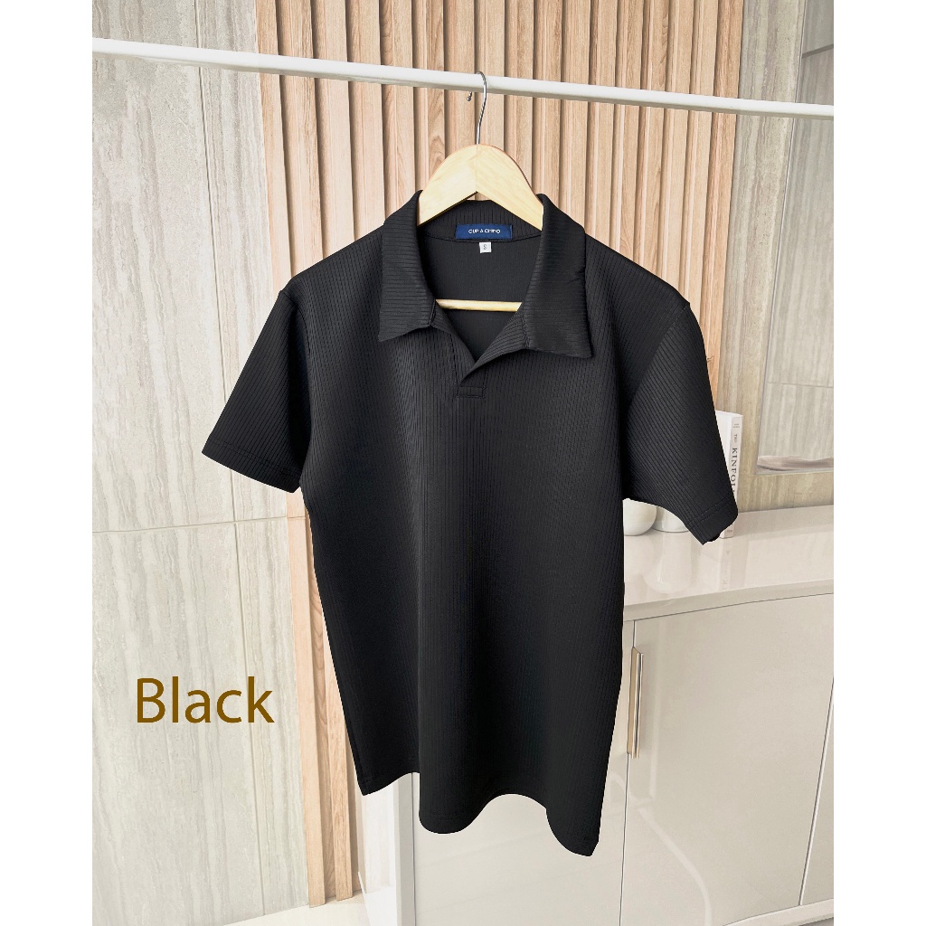 Cupachino Polo Shirt Slim Fit Warna Hitam