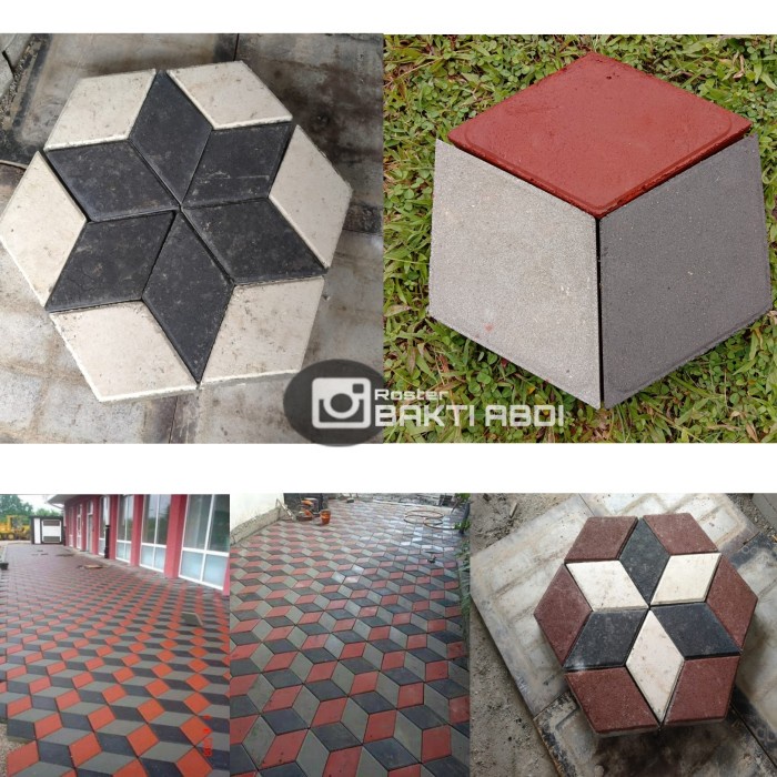 paving block 3d 3 warna