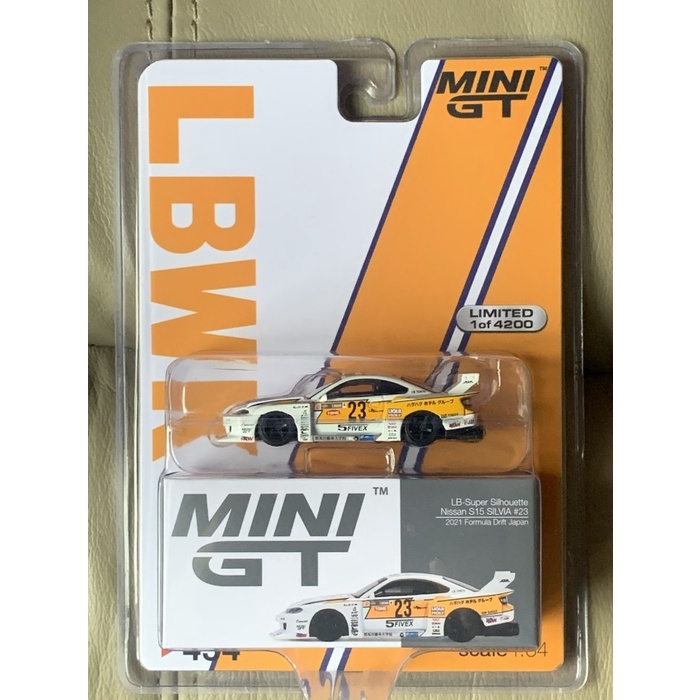Mini GT NISSAN SILVIA S15 LBWK PUTIH MIJO segel card