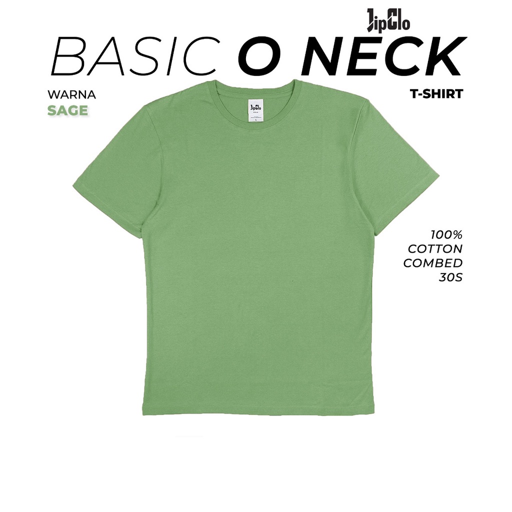 Kaos Polos Oneck Sage Green Cotton Combed 30S Pria Wanita