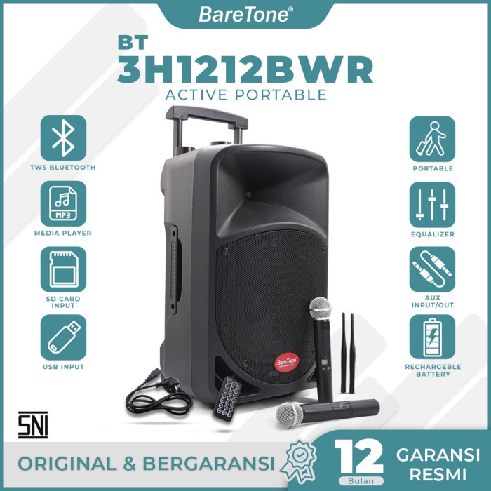 SPEAKER PORTABLE 12" BARETONE 1212BWR / 1212 BWR  / 12 Bwr 12Bwr