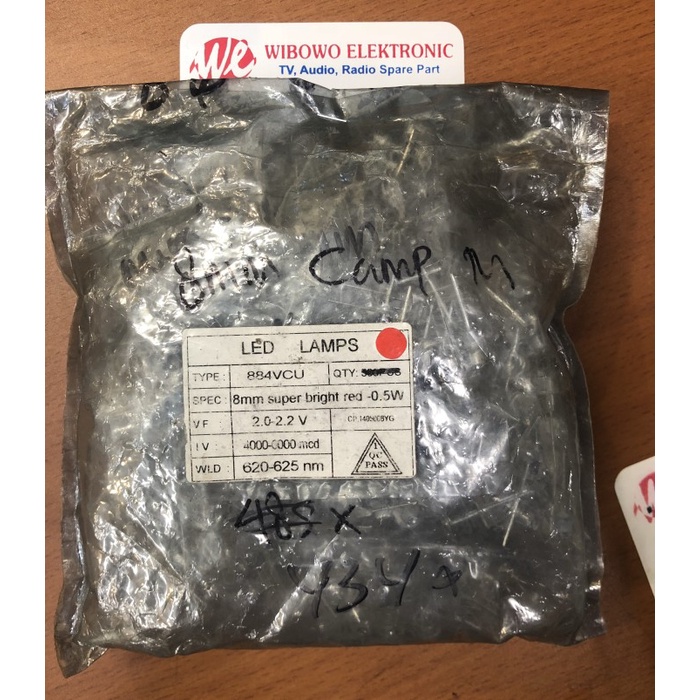 LED 8MM MERAH STRAW HAT TOPI LED CAMPING MERAH SUPER BRIGHT