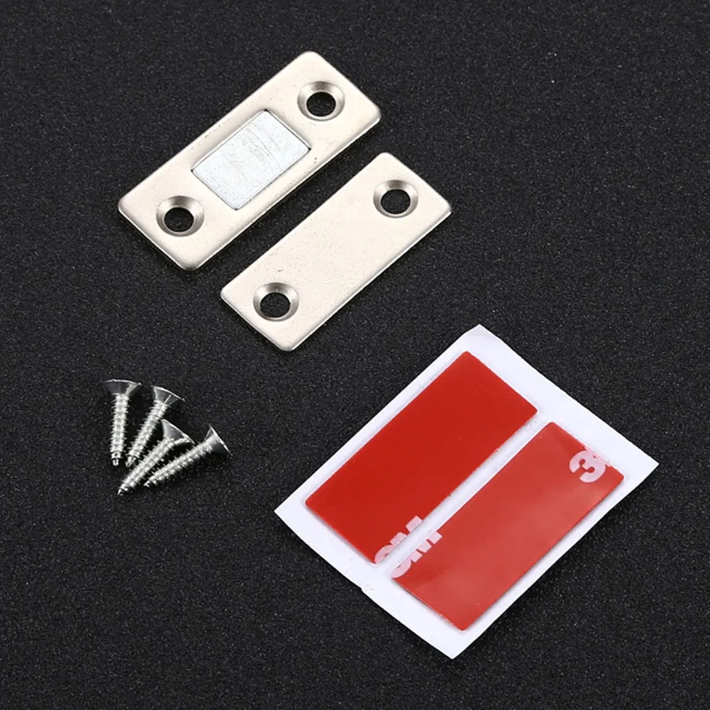 Soreshop_ Magnet Plat Kuat Penutup Pintu Lurus Magnet Pintu Lemari Magnet Perekat Pintu Lemari