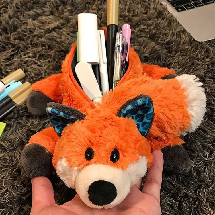 

Boys and girls, student stationery, fox plush pencil case, cute plush toy