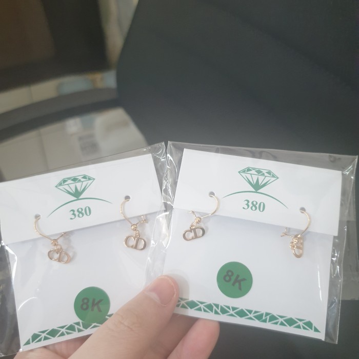 anting agogo gantung emas  polos fashion 375 8k cd murah