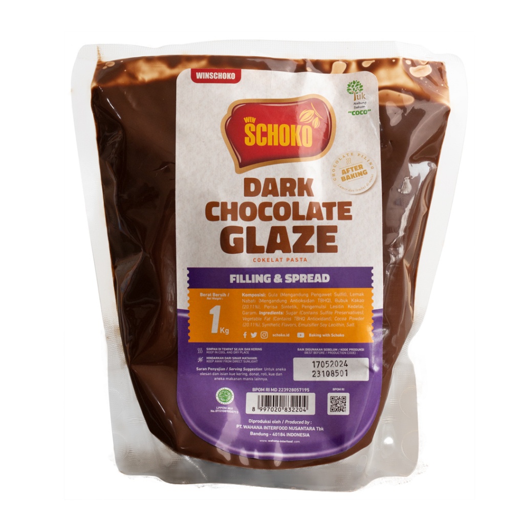 

COD SCHOKO Dark Chocolate Glaze - 1 Kg / Filling & Spread / Selai Coklat