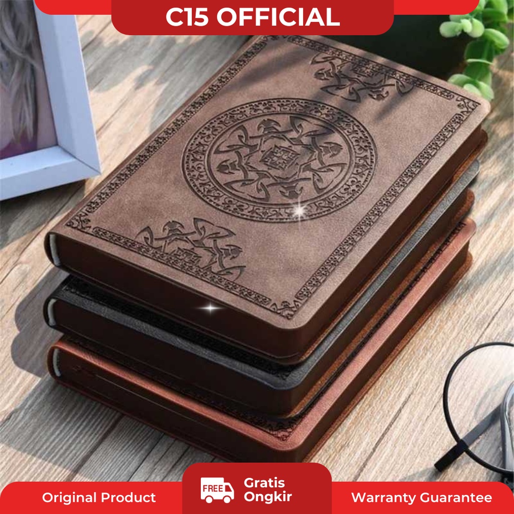

C15 Buku Catatan Jurnal Notebook Leather Cover Vintage Pattern A6