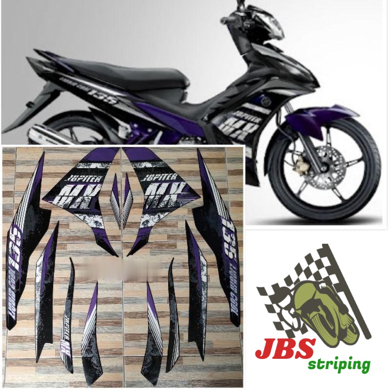 striping  yamaha jupiter mx 135 ungu hitam tahun 2013 stiker jupiter mx kualitas bagus