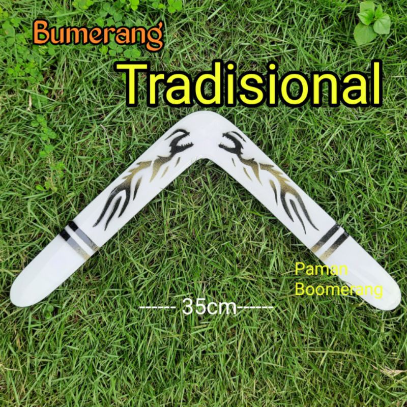 Bumerang Outdoor Boomerang Big Tradisional Jarak Lempar 30 Meter
