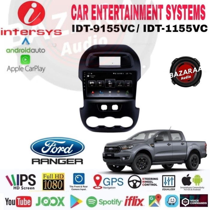 Head Unit Android INTERSYS 9 Inch FORD RANGER 2012 - 2015 + Canbus