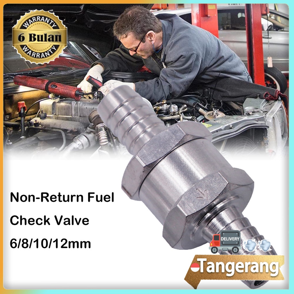 Katup Satu Arah Bahan Bakar 6/8mm One Way Valve Non Return Check Valve Fuel Motor Mobil Selang Alumi
