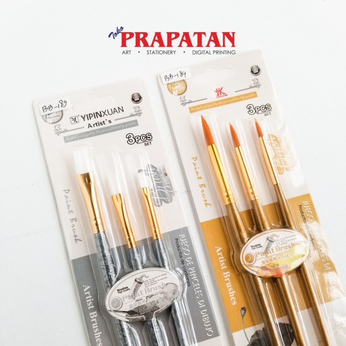 

FM - BEST SELLER Kuas Lukis Yipinxuan Hokka set 3pcs / Paint Brush - Y-306 Flat