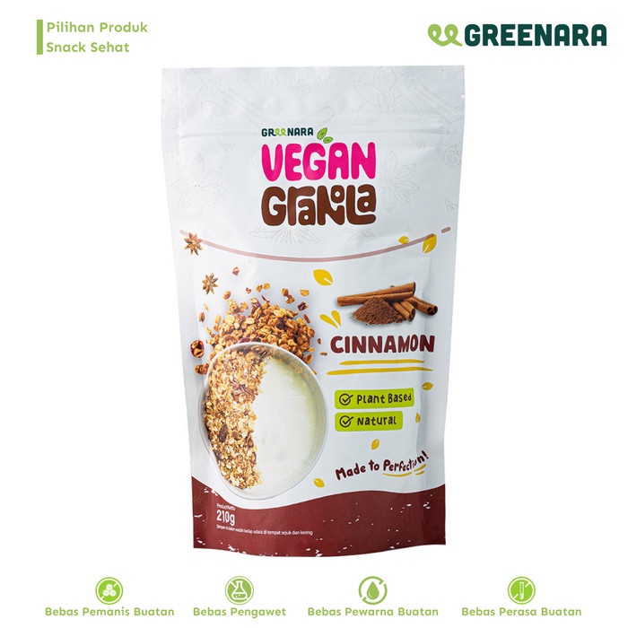 

[KUALITAS TERBAIK] Vegan Granola Cinnamon 210gr / Granola Kayu Manis Termuarah