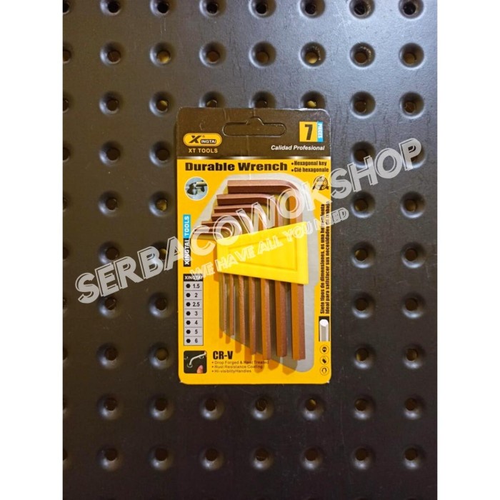 XINGTAI Kunci L Set Elektronik 7 Pcs Mili Hex Key Electro Coklat/Hitam