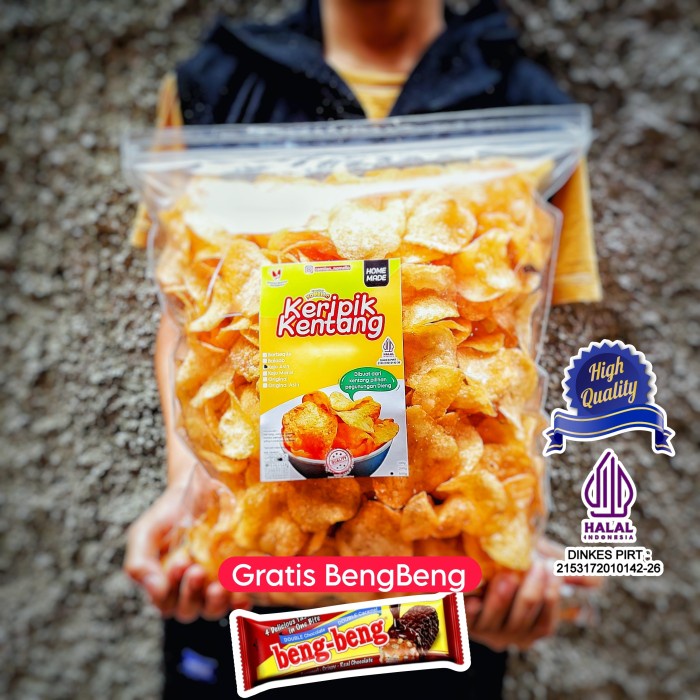 

[KUALITAS TERBAIK] SUPER HEMAT !! Keripik kentang Home Made 500gr aneka rasa Original Asin