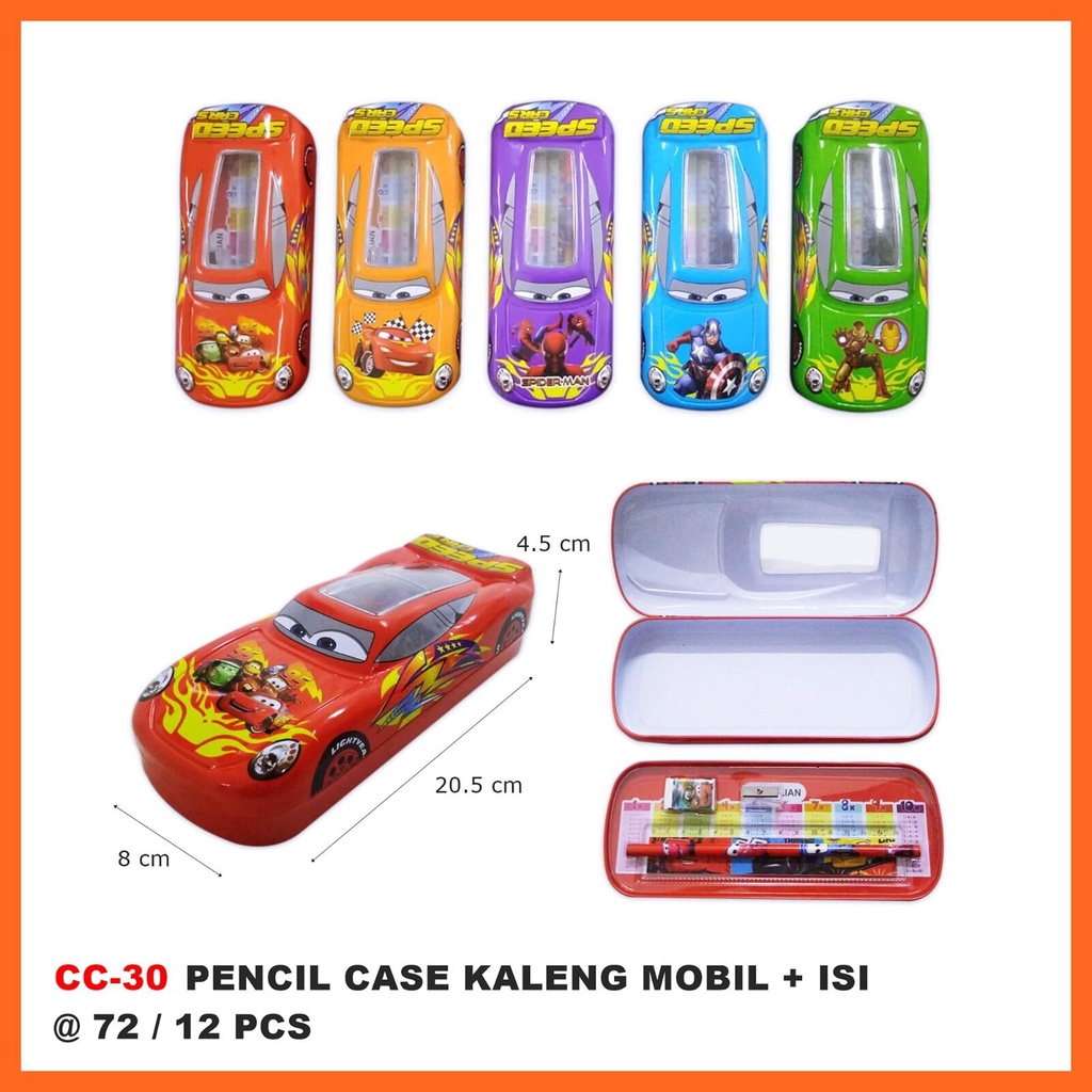 

Tempat Pensil Kaleng / Kotak Pensil Motif Cars + Isi (CC-30) 1 Pcs